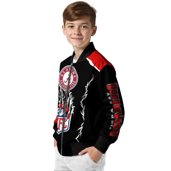 custom tampa bay buccaneers claw blood red black bomber jacket trendy