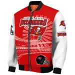 custom tampa bay buccaneers ferris arena red white bomber jacket best selling