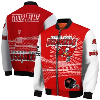 custom tampa bay buccaneers ferris arena red white bomber jacket fashion forward