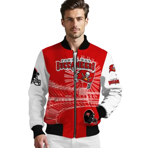 custom tampa bay buccaneers ferris arena red white bomber jacket high quality
