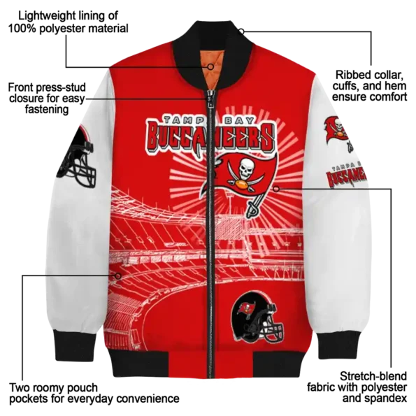 custom tampa bay buccaneers ferris arena red white bomber jacket new arrival