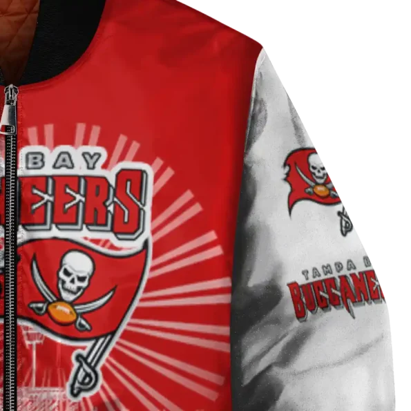 custom tampa bay buccaneers ferris arena red white bomber jacket premium grade