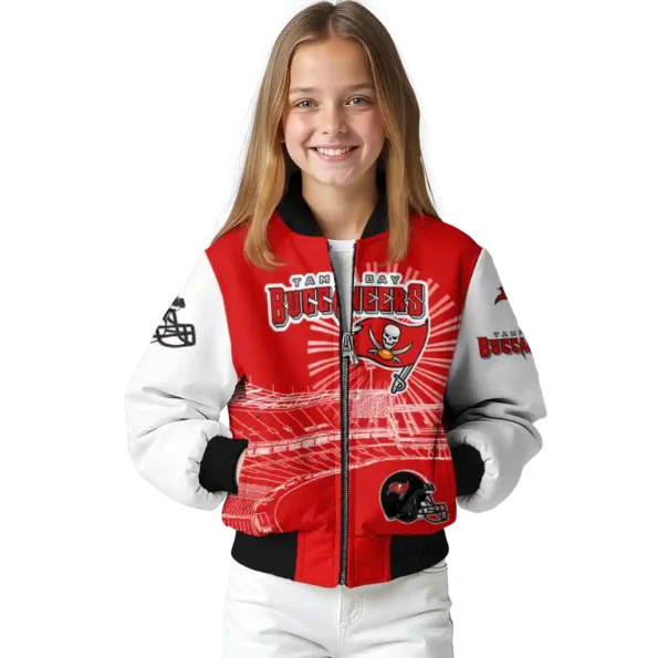 custom tampa bay buccaneers ferris arena red white bomber jacket top rated