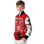 custom tampa bay buccaneers ferris arena red white bomber jacket best selling