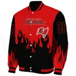 custom tampa bay buccaneers flame border red black varsity jacket best selling