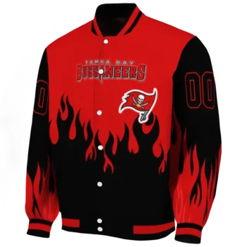 custom tampa bay buccaneers flame border red black varsity jacket best selling