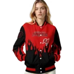 custom tampa bay buccaneers flame border red black varsity jacket best selling