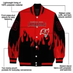 custom tampa bay buccaneers flame border red black varsity jacket best selling