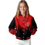 custom tampa bay buccaneers flame border red black varsity jacket best selling