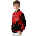 custom tampa bay buccaneers flame border red black varsity jacket best selling
