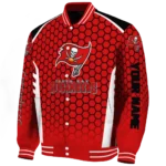 custom tampa bay buccaneers hexagon grid red varsity jacket best selling