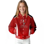 custom tampa bay buccaneers hexagon grid red varsity jacket best selling