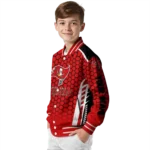 custom tampa bay buccaneers hexagon grid red varsity jacket best selling
