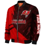 custom tampa bay buccaneers hexagon mesh red black bomber jacket best selling