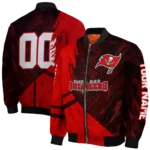 custom tampa bay buccaneers hexagon mesh red black bomber jacket best selling