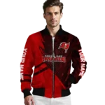 custom tampa bay buccaneers hexagon mesh red black bomber jacket best selling