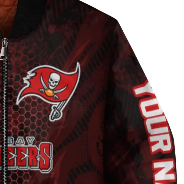 custom tampa bay buccaneers hexagon mesh red black bomber jacket premium grade
