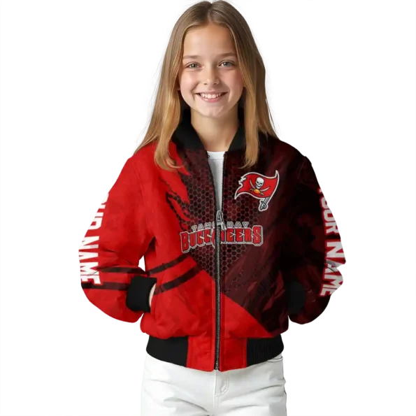 custom tampa bay buccaneers hexagon mesh red black bomber jacket top rated