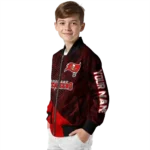 custom tampa bay buccaneers hexagon mesh red black bomber jacket best selling
