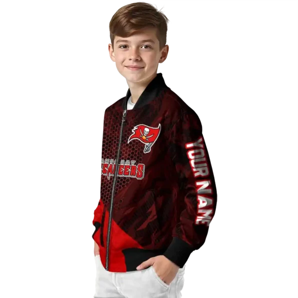 custom tampa bay buccaneers hexagon mesh red black bomber jacket trendy