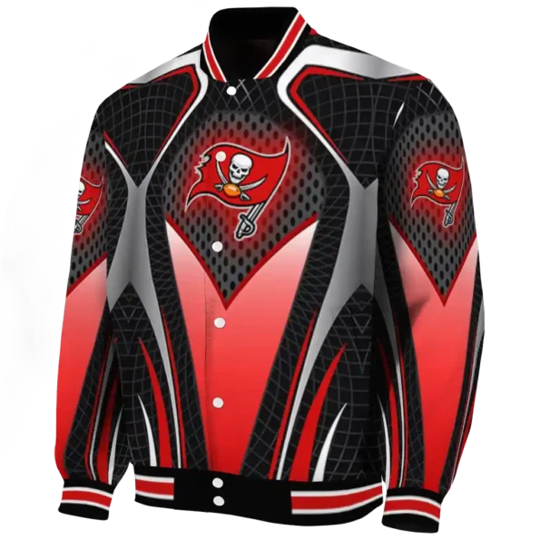 custom tampa bay buccaneers mesh chest black crocs black varsity jacket best selling