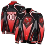 custom tampa bay buccaneers mesh chest black crocs black varsity jacket best selling