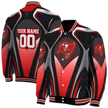 custom tampa bay buccaneers mesh chest black crocs black varsity jacket fashion forward