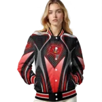 custom tampa bay buccaneers mesh chest black crocs black varsity jacket best selling
