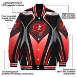 custom tampa bay buccaneers mesh chest black crocs black varsity jacket best selling