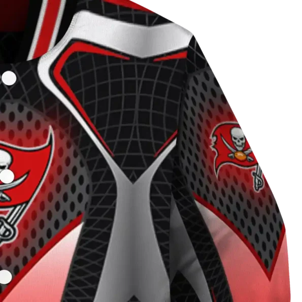 custom tampa bay buccaneers mesh chest black crocs black varsity jacket premium grade