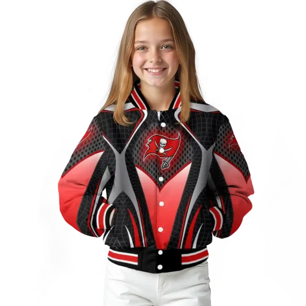 custom tampa bay buccaneers mesh chest black crocs black varsity jacket top rated
