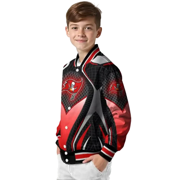 custom tampa bay buccaneers mesh chest black crocs black varsity jacket trendy