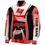 custom tampa bay buccaneers mesh effect red black varsity jacket best selling