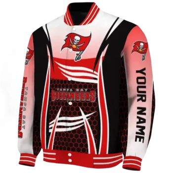 custom tampa bay buccaneers mesh effect red black varsity jacket best selling
