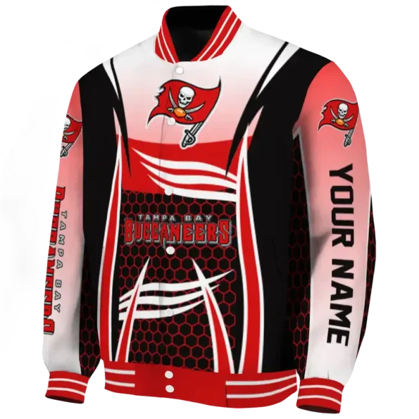 custom tampa bay buccaneers mesh effect red black varsity jacket best selling