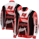 custom tampa bay buccaneers mesh effect red black varsity jacket best selling