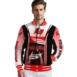 custom tampa bay buccaneers mesh effect red black varsity jacket best selling
