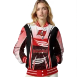 custom tampa bay buccaneers mesh effect red black varsity jacket best selling