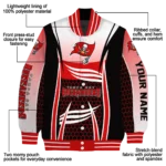custom tampa bay buccaneers mesh effect red black varsity jacket best selling