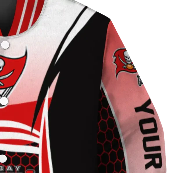 custom tampa bay buccaneers mesh effect red black varsity jacket premium grade