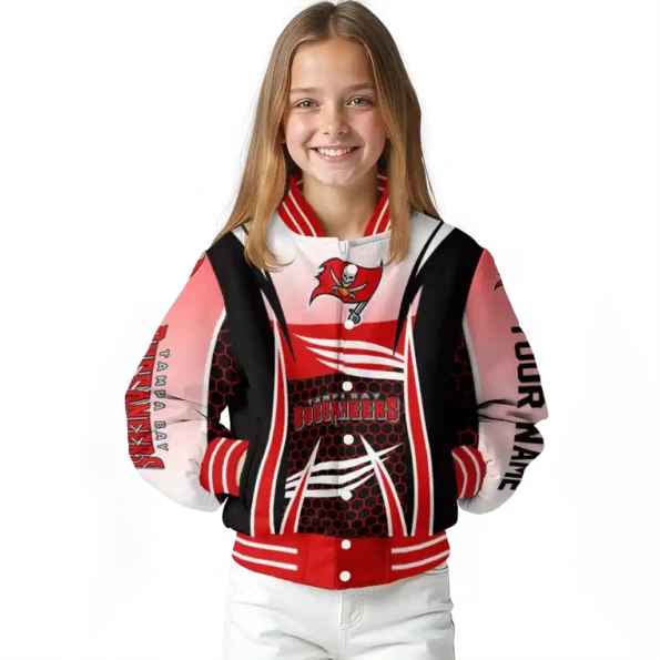 custom tampa bay buccaneers mesh effect red black varsity jacket top rated