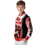 custom tampa bay buccaneers mesh effect red black varsity jacket best selling