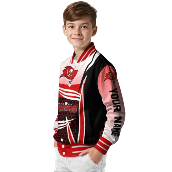 custom tampa bay buccaneers mesh effect red black varsity jacket trendy