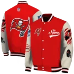 custom tampa bay buccaneers razorback outline red nude varsity jacket best selling
