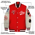 custom tampa bay buccaneers razorback outline red nude varsity jacket best selling