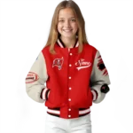 custom tampa bay buccaneers razorback outline red nude varsity jacket best selling