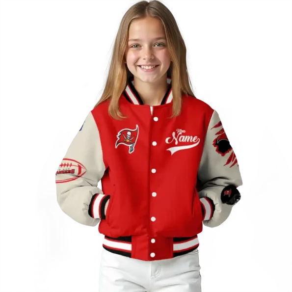 custom tampa bay buccaneers razorback outline red nude varsity jacket top rated