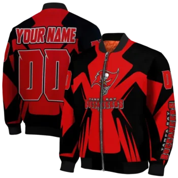 custom tampa bay buccaneers spider mark red black crocs bomber jacket fashion forward