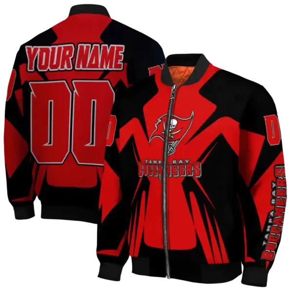 custom tampa bay buccaneers spider mark red black crocs bomber jacket fashion forward