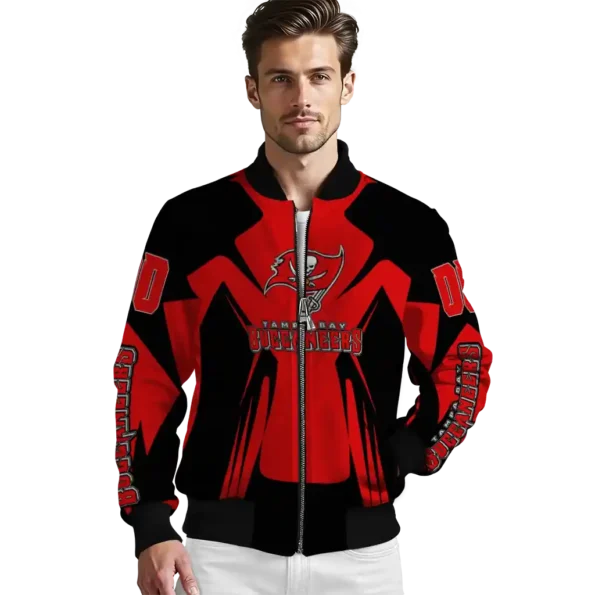 custom tampa bay buccaneers spider mark red black crocs bomber jacket high quality